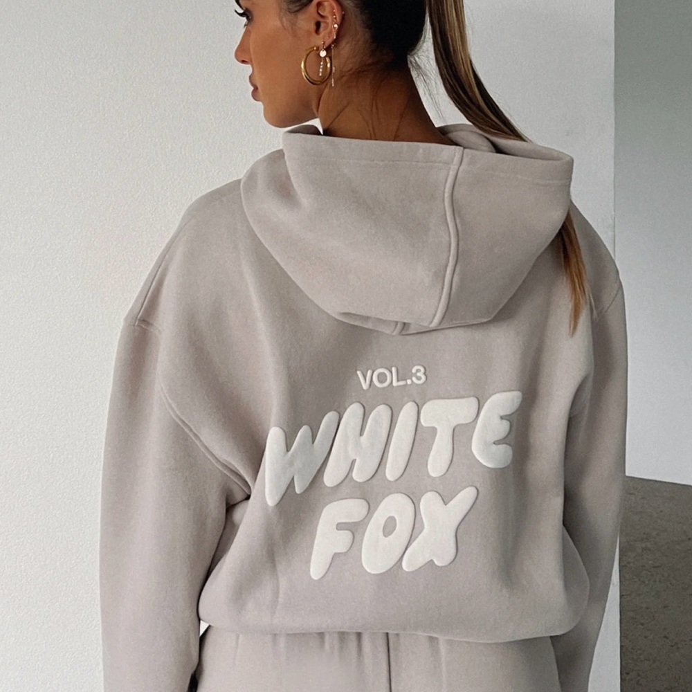 Women's White Fox hoodie in Moon
